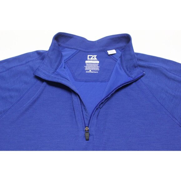 Cutter & Buck men's 1/4 zip mock‎ neck DryTec Luxe wool blend golf shirt M - Picture 10 of 12
